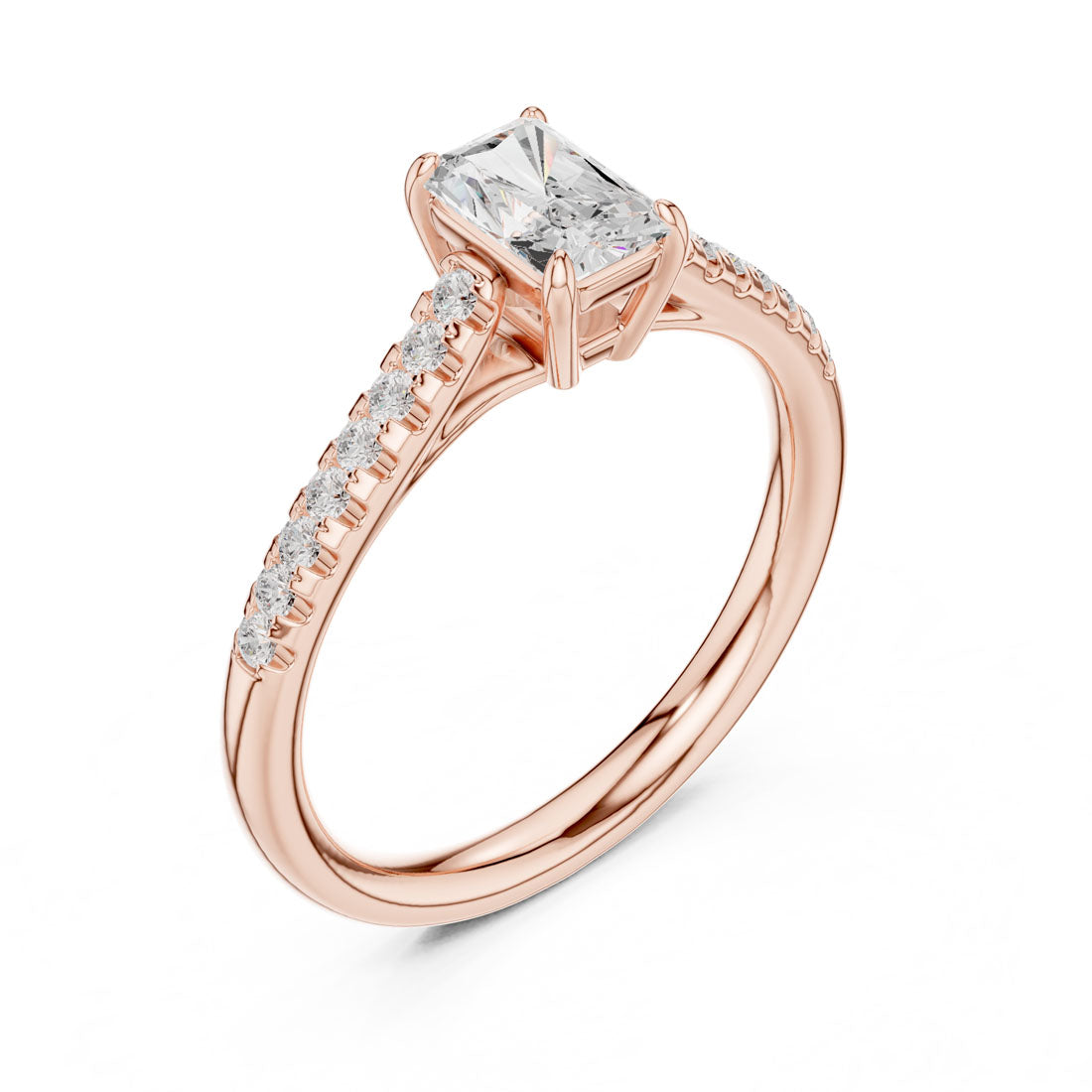 .82 Ct. Radiant Cut Diamond Solitaire with Pavé Band (DDLR-587) 6