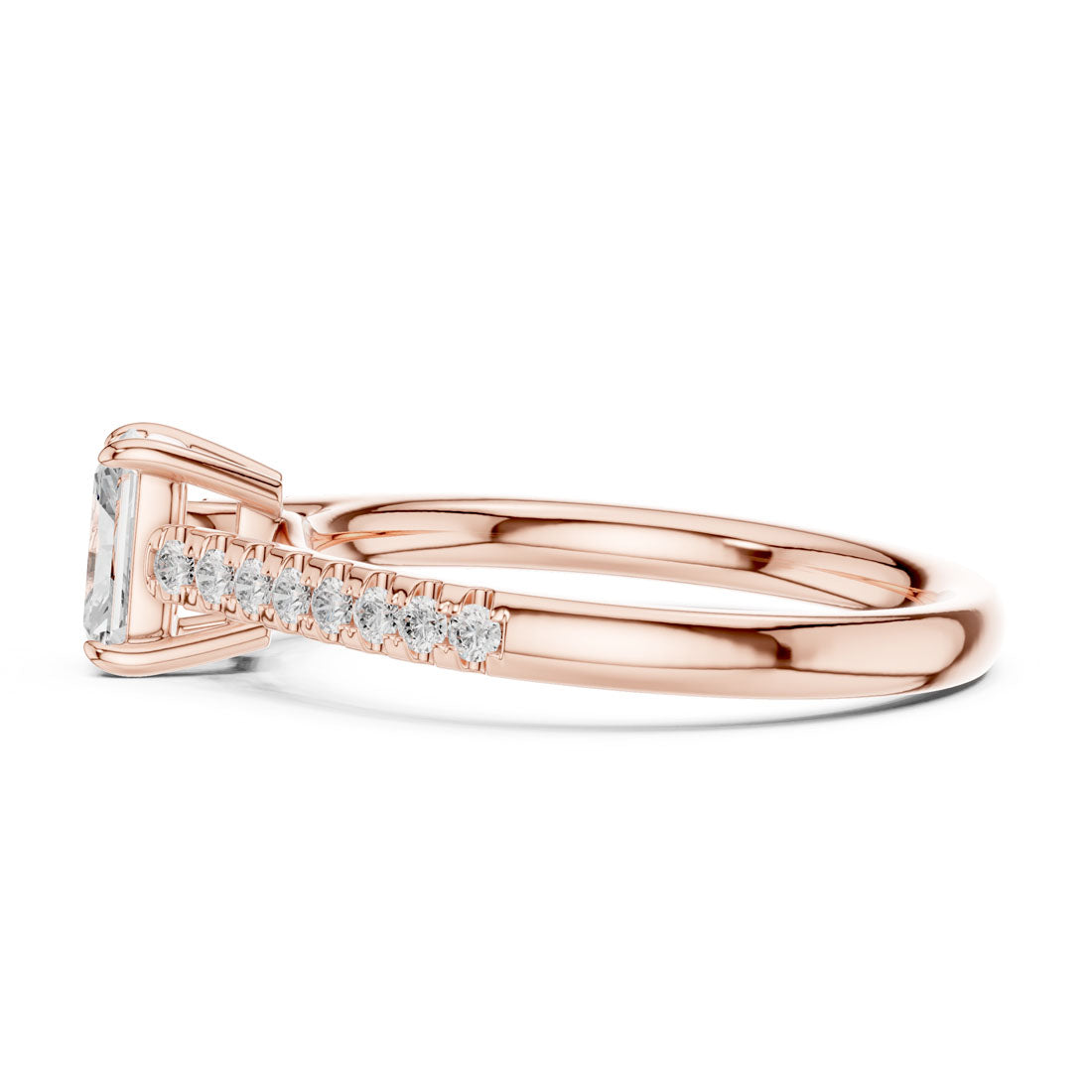 .82 Ct. Radiant Cut Diamond Solitaire with Pavé Band (DDLR-587) 12