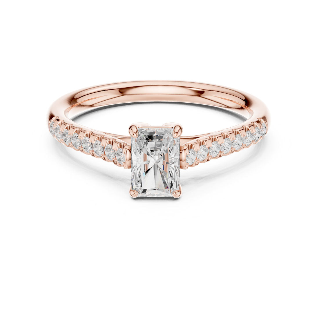 .82 Ct. Radiant Cut Diamond Solitaire with Pavé Band (DDLR-587) 7