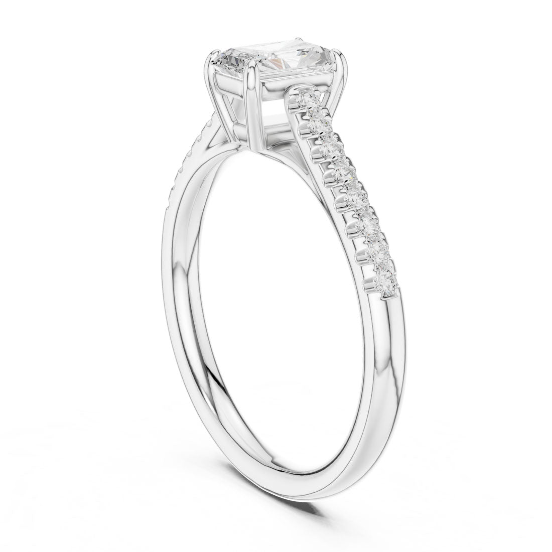 .82 Ct. Radiant Cut Diamond Solitaire with Pavé Band (DDLR-587) 10