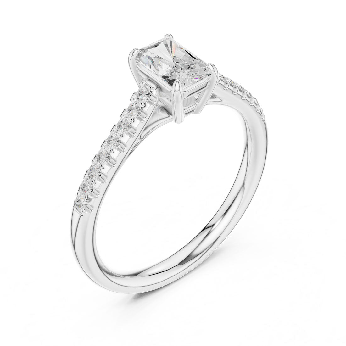 .82 Ct. Radiant Cut Diamond Solitaire with Pavé Band (DDLR-587) 8