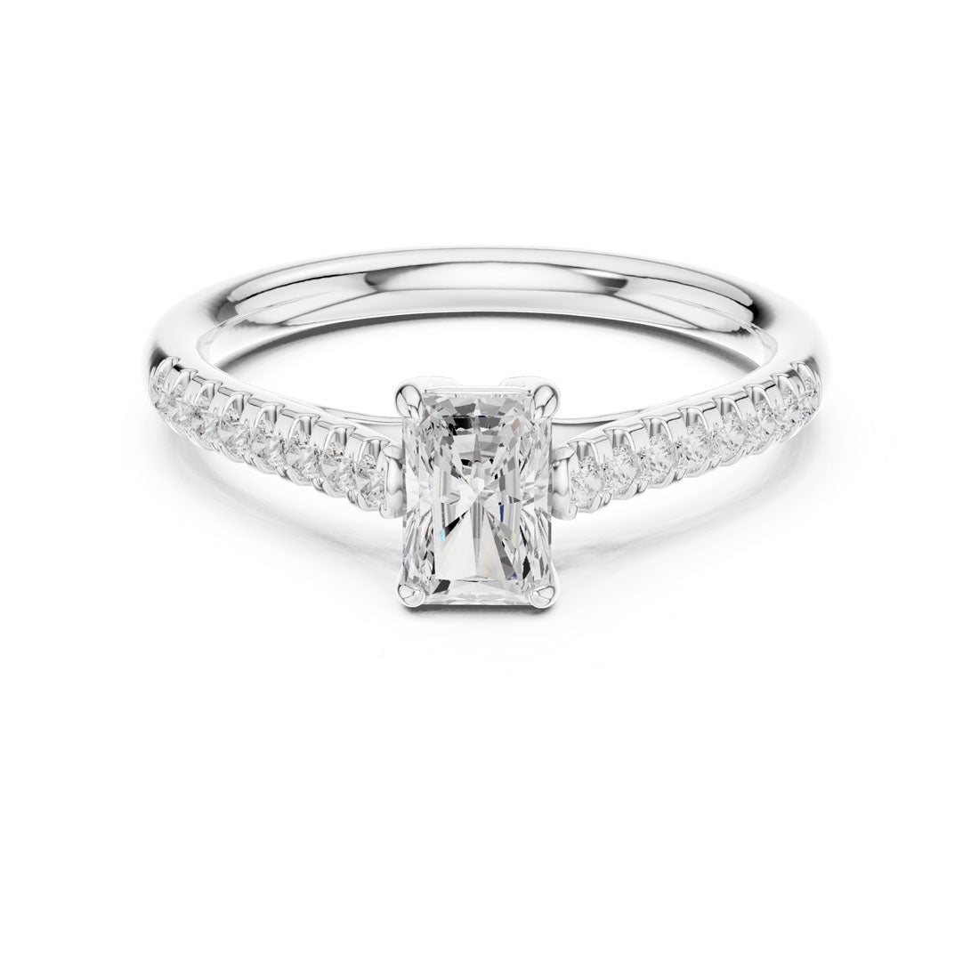 .82 Ct. Radiant Cut Diamond Solitaire with Pavé Band (DDLR-587)