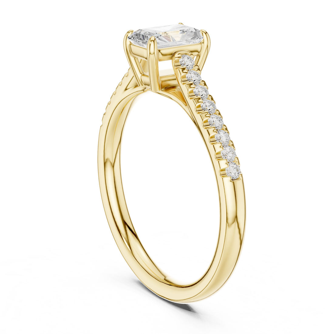 .82 Ct. Radiant Cut Diamond Solitaire with Pavé Band (DDLR-587) 3