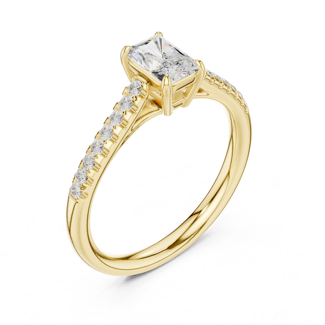 .82 Ct. Radiant Cut Diamond Solitaire with Pavé Band (DDLR-587)