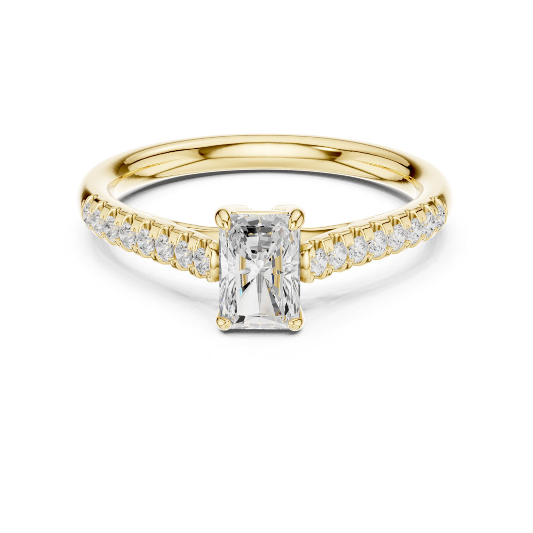 .82 Ct. Radiant Cut Diamond Solitaire with Pavé Band (DDLR-587) 5
