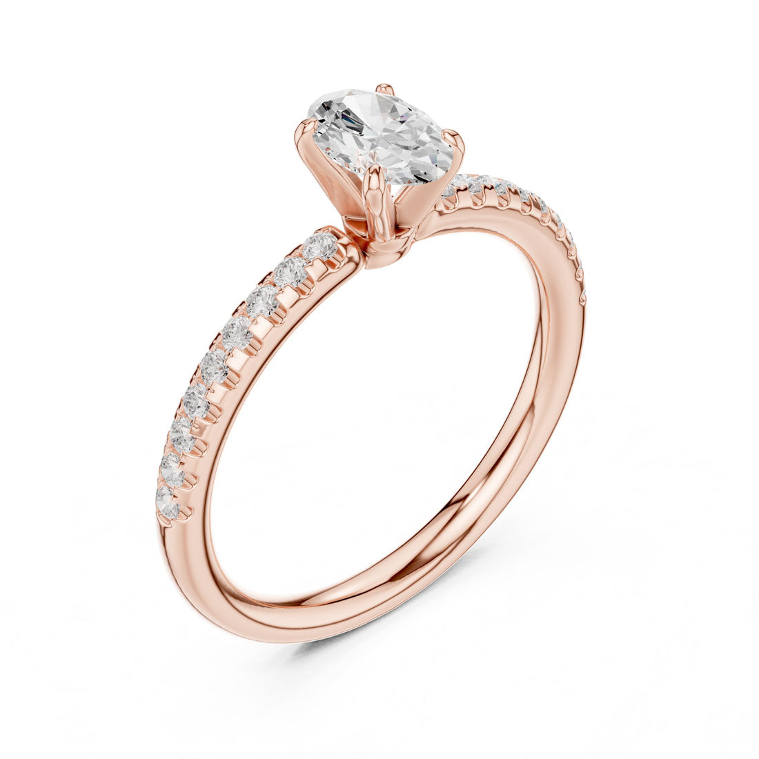 .80 Ct. Oval Diamond Solitaire with Pavé Band (DDLR-588) 6