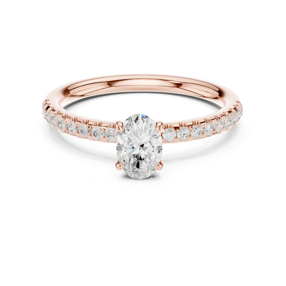 .80 Ct. Oval Diamond Solitaire with Pavé Band (DDLR-588) 7