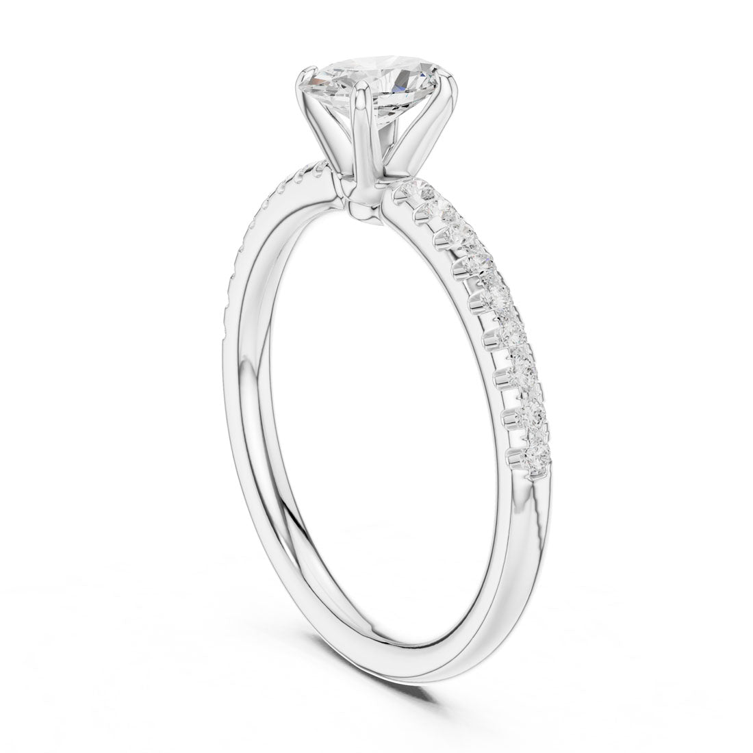 .80 Ct. Oval Diamond Solitaire with Pavé Band (DDLR-588) 9