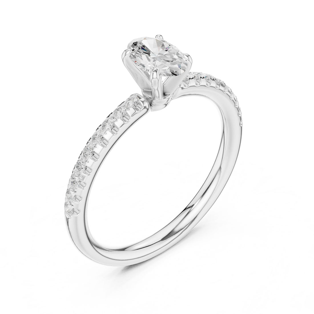 .80 Ct. Oval Diamond Solitaire with Pavé Band (DDLR-588) 10