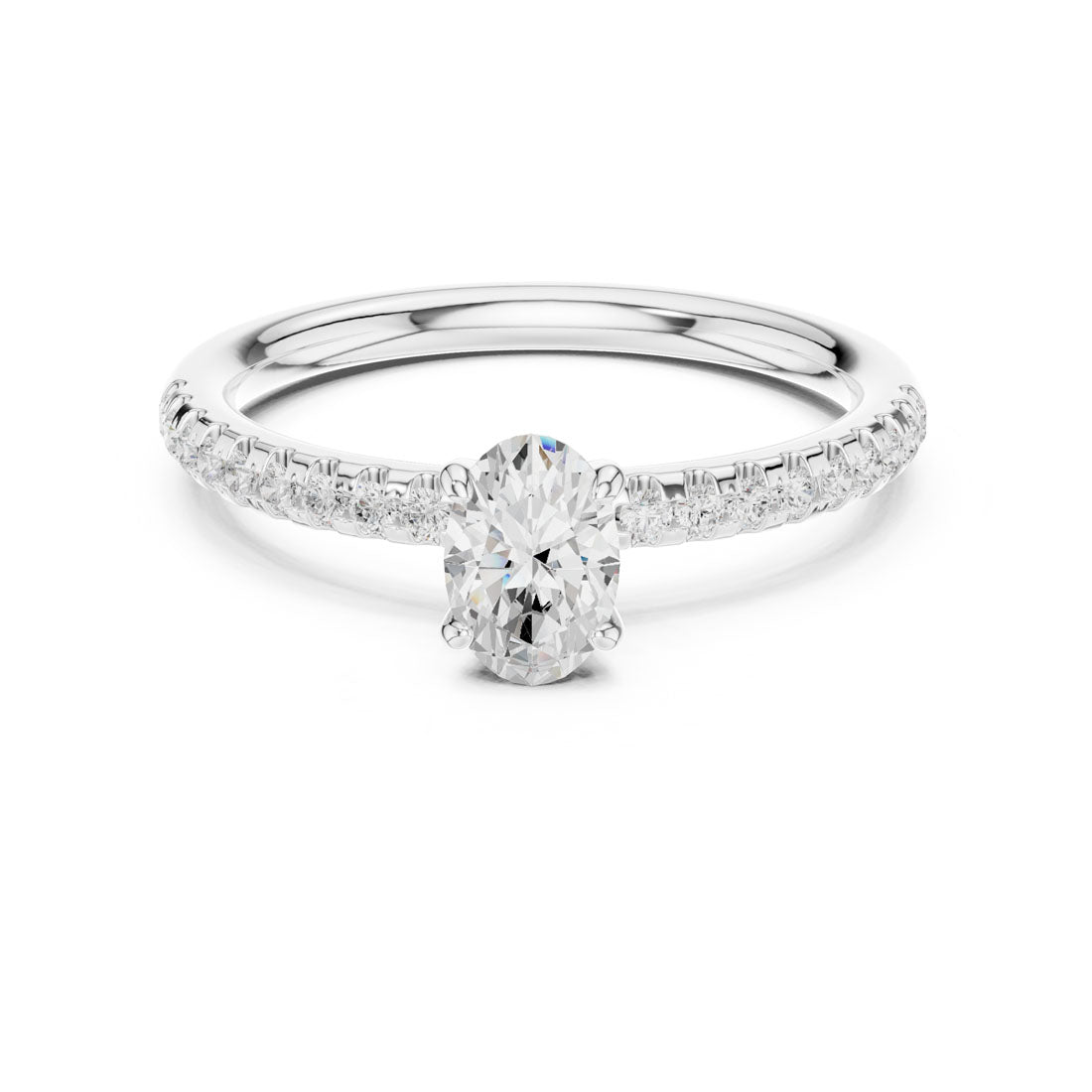 .80 Ct. Oval Diamond Solitaire with Pavé Band (DDLR-588)
