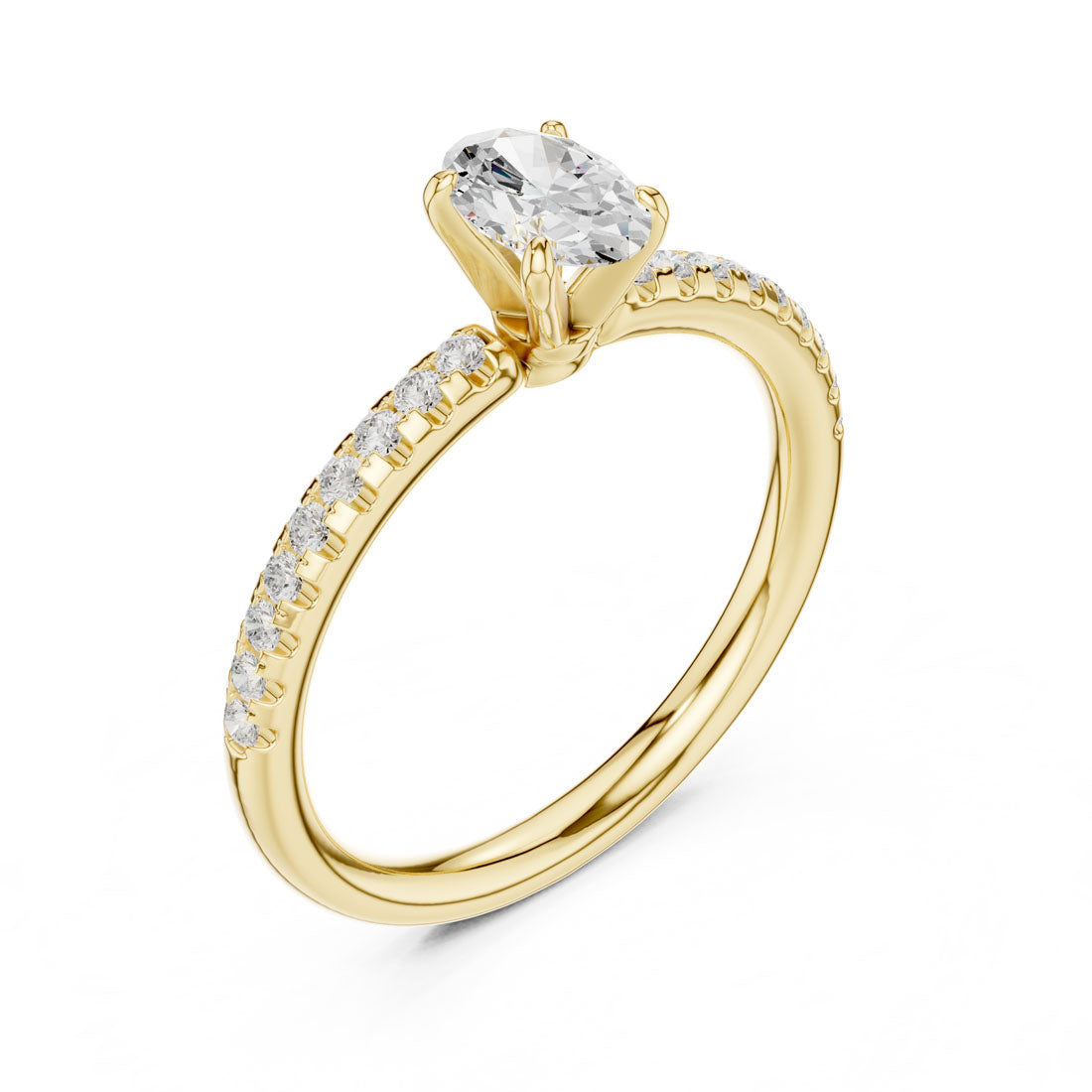 .80 Ct. Oval Diamond Solitaire with Pavé Band (DDLR-588)