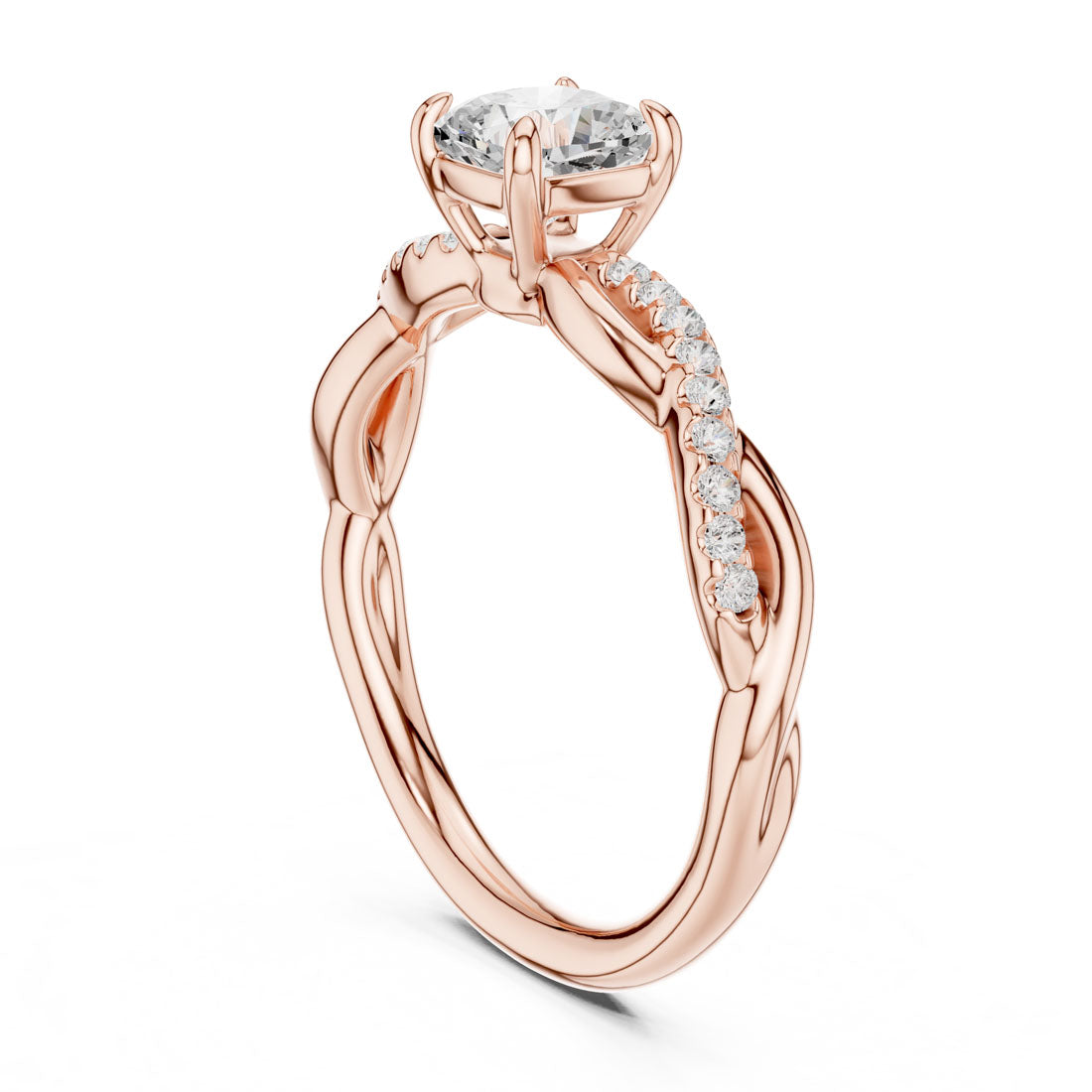 .84 Ct. Cushion Cut Diamond Solitaire with Twisted Pavé Band (DDLR-591) 9