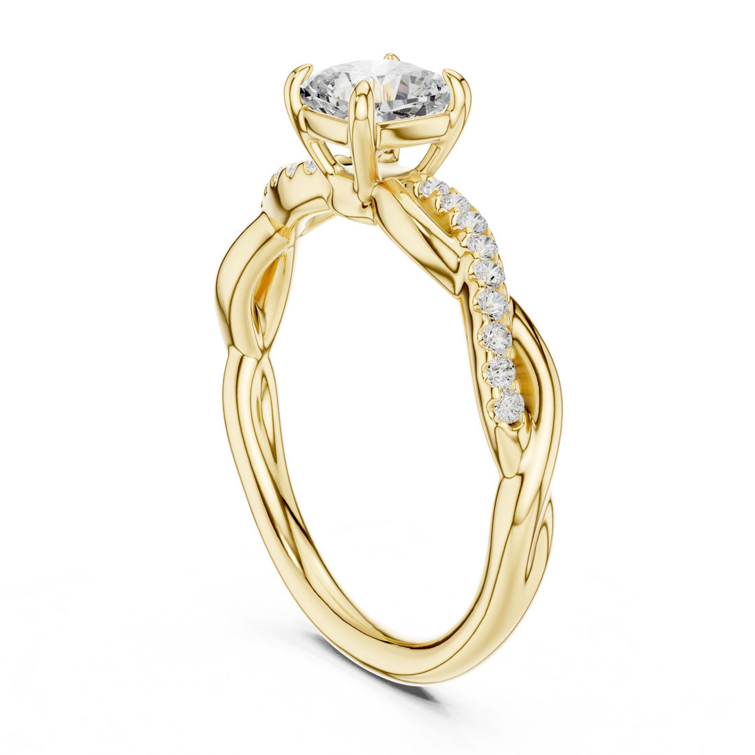 .84 Ct. Cushion Cut Diamond Solitaire with Twisted Pavé Band (DDLR-591) 3