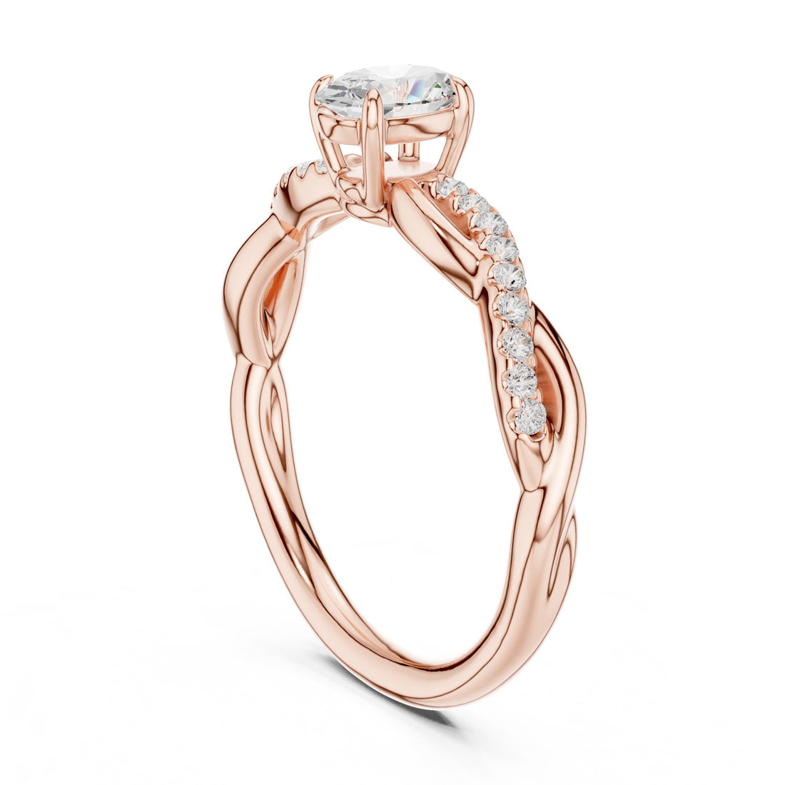 .50 Ct. Oval Cut Diamond Solitaire with Twisted Pavé Band (DDLR-592) 9