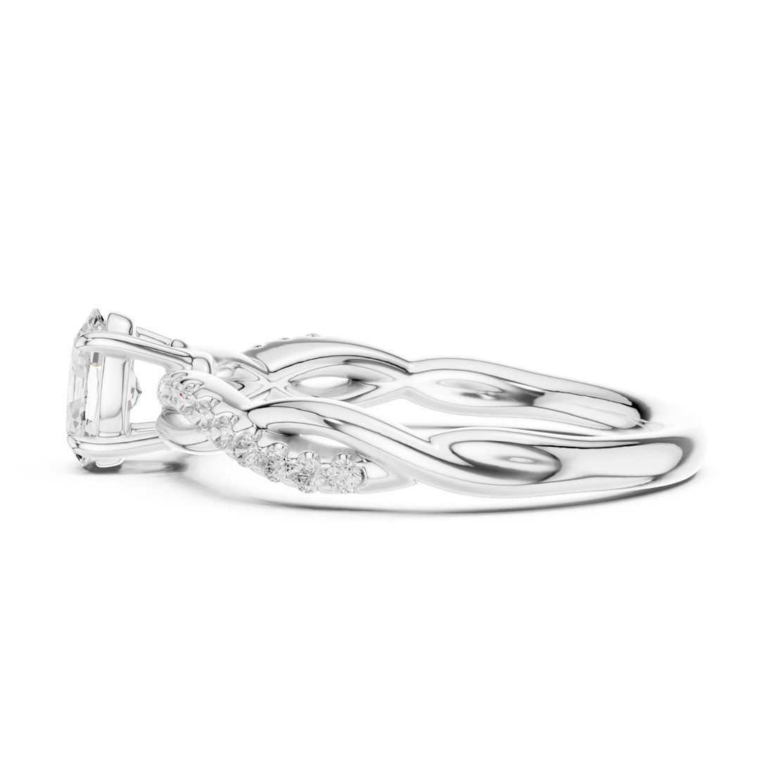 .50 Ct. Oval Cut Diamond Solitaire with Twisted Pavé Band (DDLR-592) 11