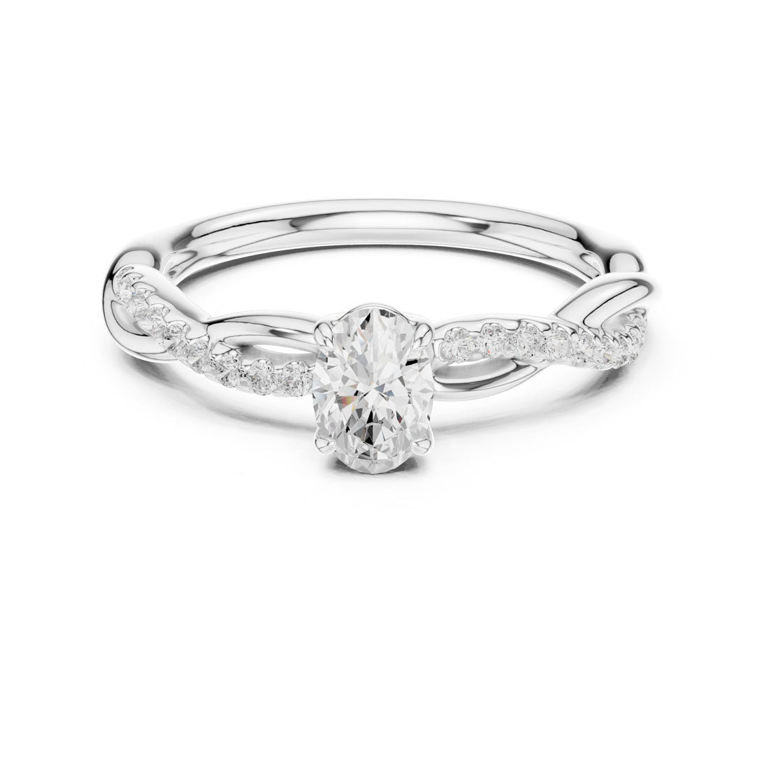 .50 Ct. Oval Cut Diamond Solitaire with Twisted Pavé Band (DDLR-592) 7