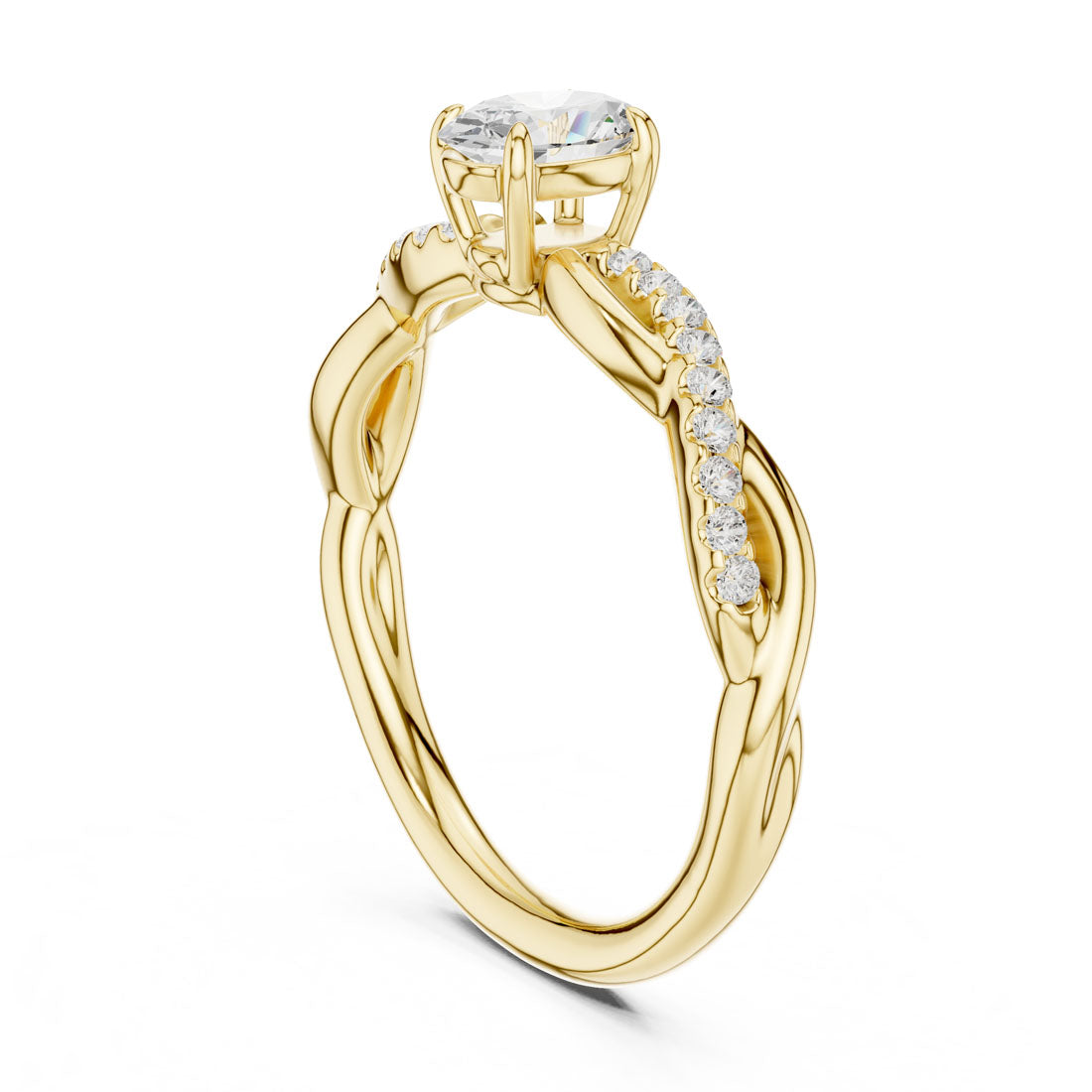 .50 Ct. Oval Cut Diamond Solitaire with Twisted Pavé Band (DDLR-592) 3