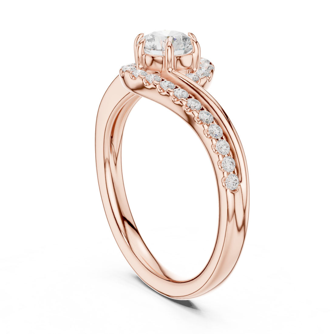 .78 Ct. Round Diamond Halo with Bypass Pavé Band (DDLR-594) 8