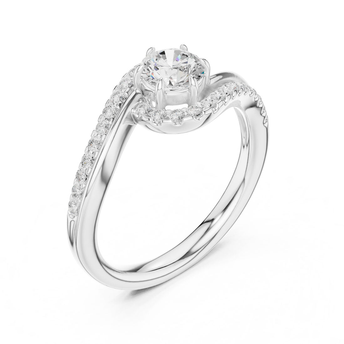 .78 Ct. Round Diamond Halo with Bypass Pavé Band (DDLR-594) 10