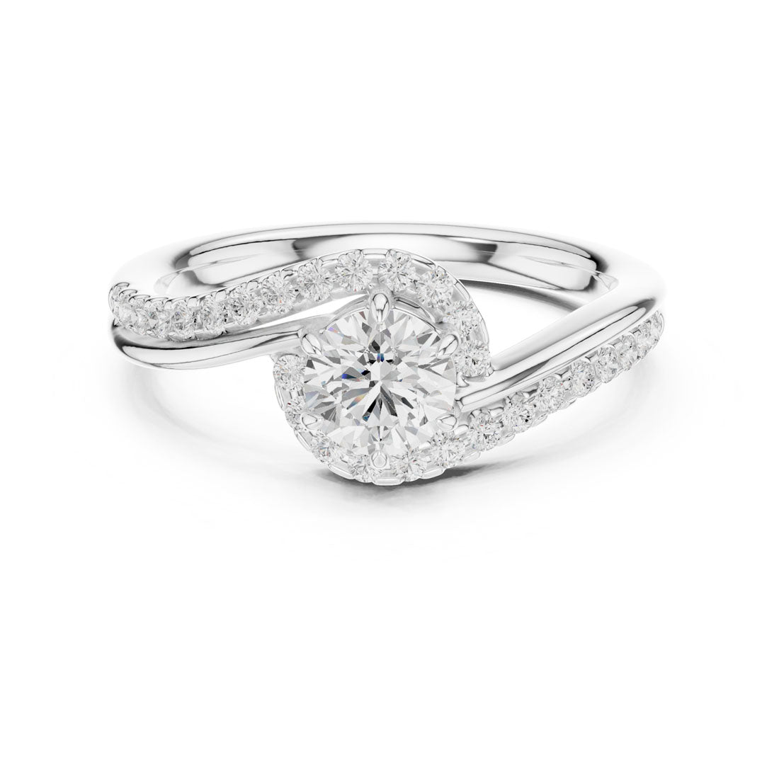 .78 Ct. Round Diamond Halo with Bypass Pavé Band (DDLR-594)