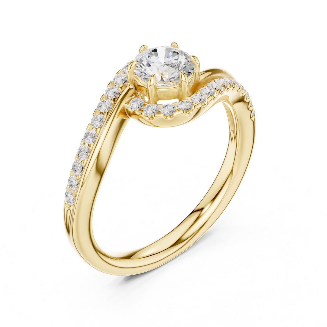 .78 Ct. Round Diamond Halo with Bypass Pavé Band (DDLR-594)