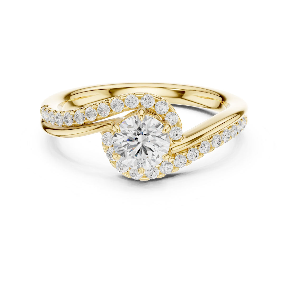 .78 Ct. Round Diamond Halo with Bypass Pavé Band (DDLR-594) 5