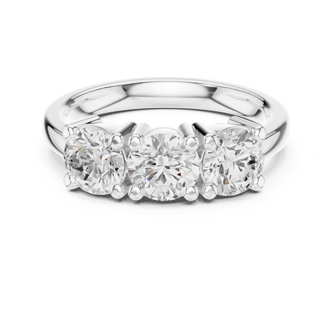 .27-2.10 Ct. Three-Stone Round Diamond Band (DDLR-609-613) 7