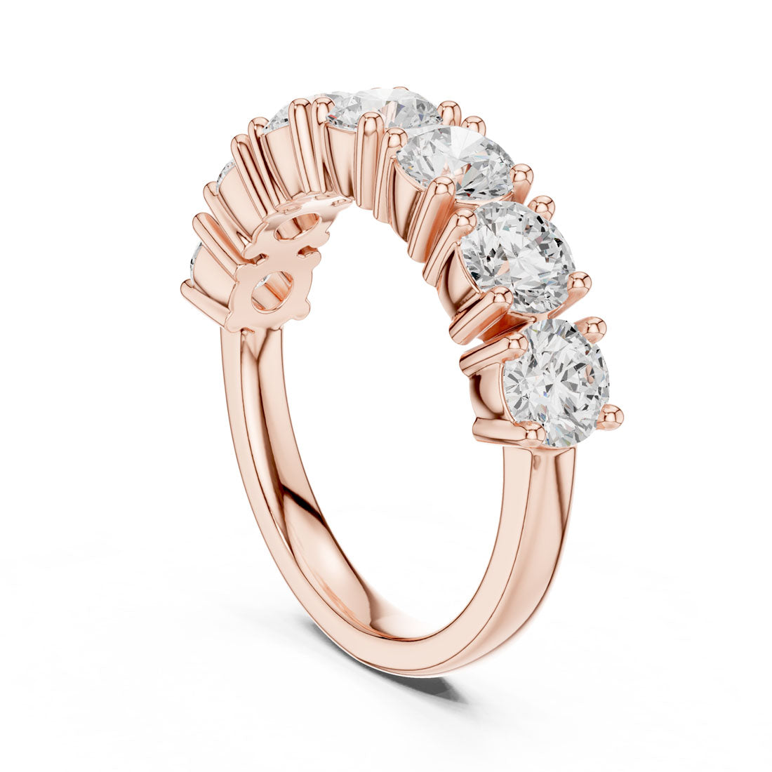 2.10 Ct. Round Diamond Half Eternity Band with Sculpted Shared Prong Setting (DDLR-619) 8