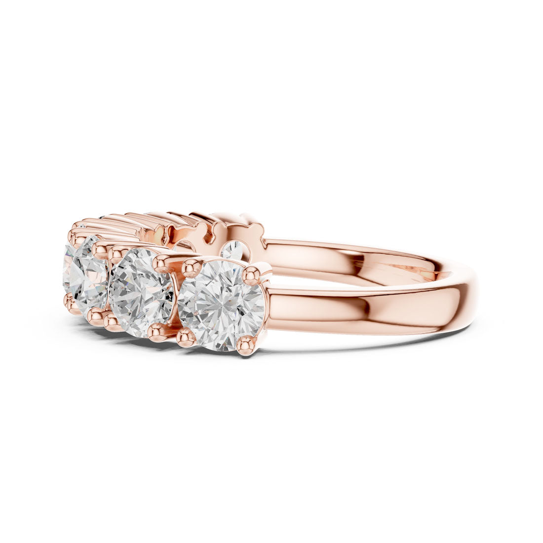 2.10 Ct. Round Diamond Half Eternity Band with Sculpted Shared Prong Setting (DDLR-619) 12