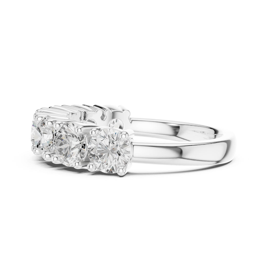 2.10 Ct. Round Diamond Half Eternity Band with Sculpted Shared Prong Setting (DDLR-619) 11