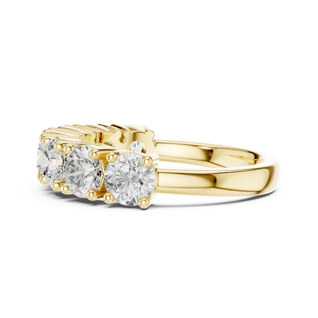 2.10 Ct. Round Diamond Half Eternity Band with Sculpted Shared Prong Setting (DDLR-619) 4