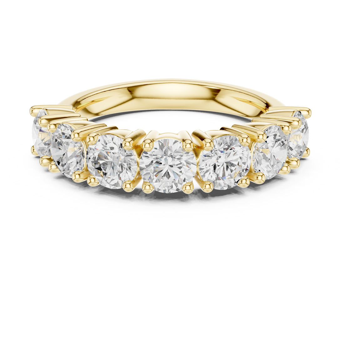 2.10 Ct. Round Diamond Half Eternity Band with Sculpted Shared Prong Setting (DDLR-619) 5