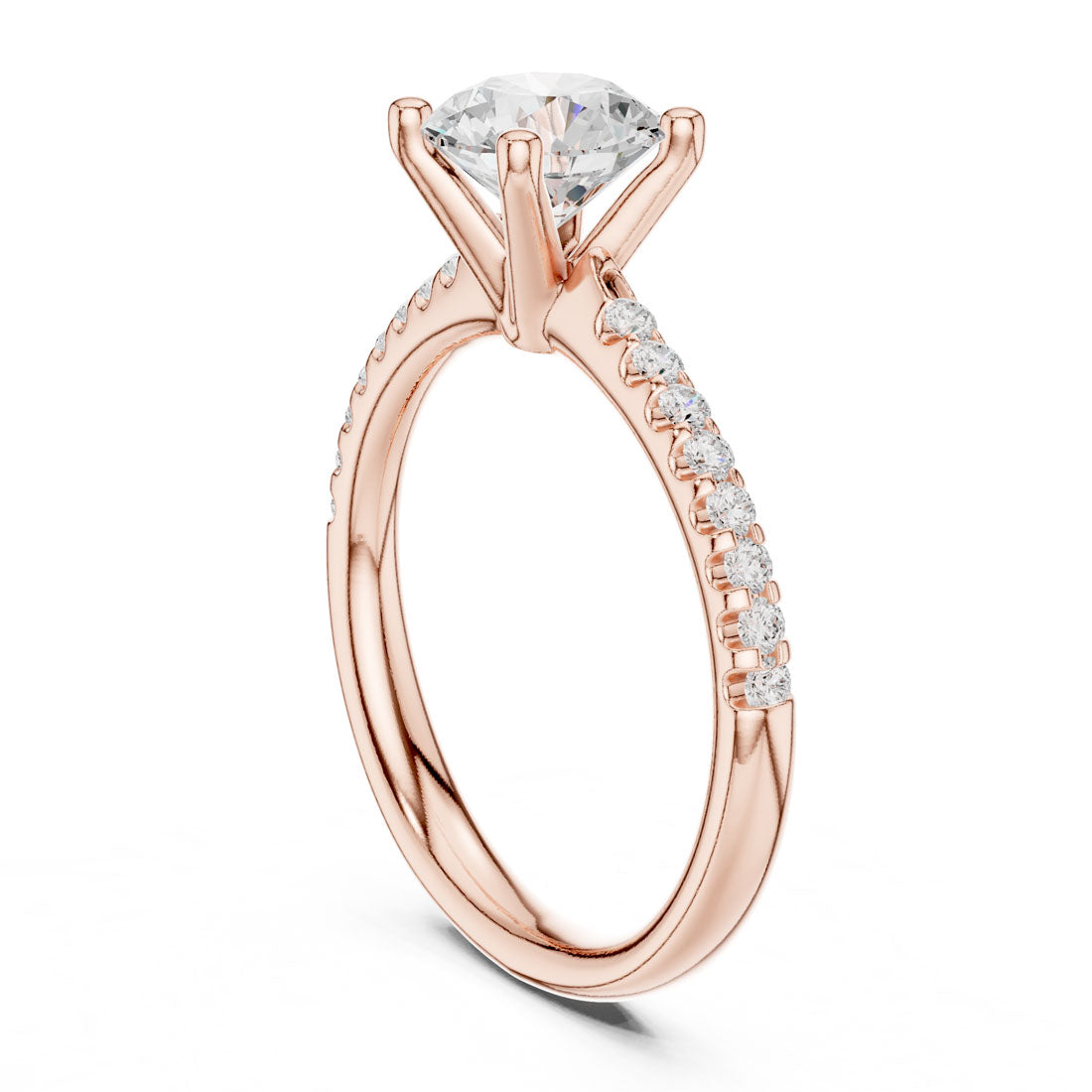 1.37 Ct. Round Diamond Solitaire with Pave accent Band (DDLR-628) 9