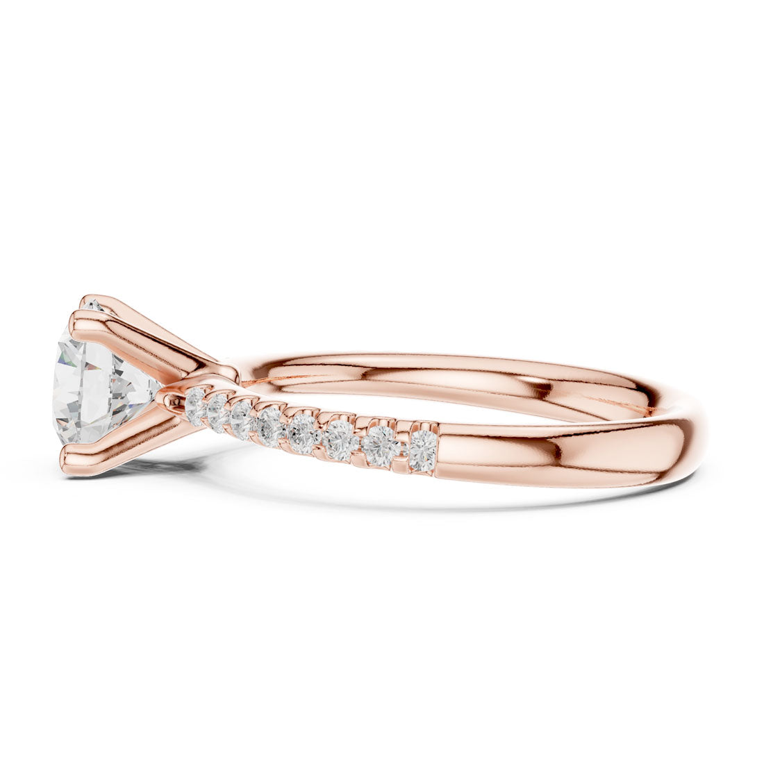 1.37 Ct. Round Diamond Solitaire with Pave accent Band (DDLR-628) 12