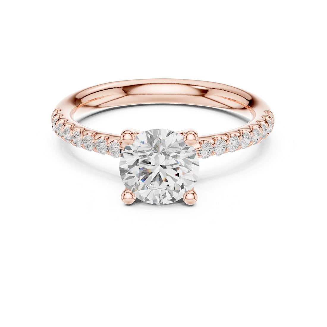 1.37 Ct. Round Diamond Solitaire with Pave accent Band (DDLR-628) 7