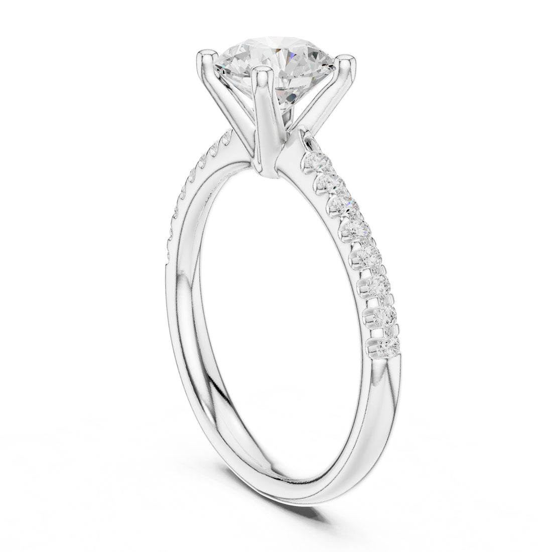 1.37 Ct. Round Diamond Solitaire with Pave accent Band (DDLR-628) 8