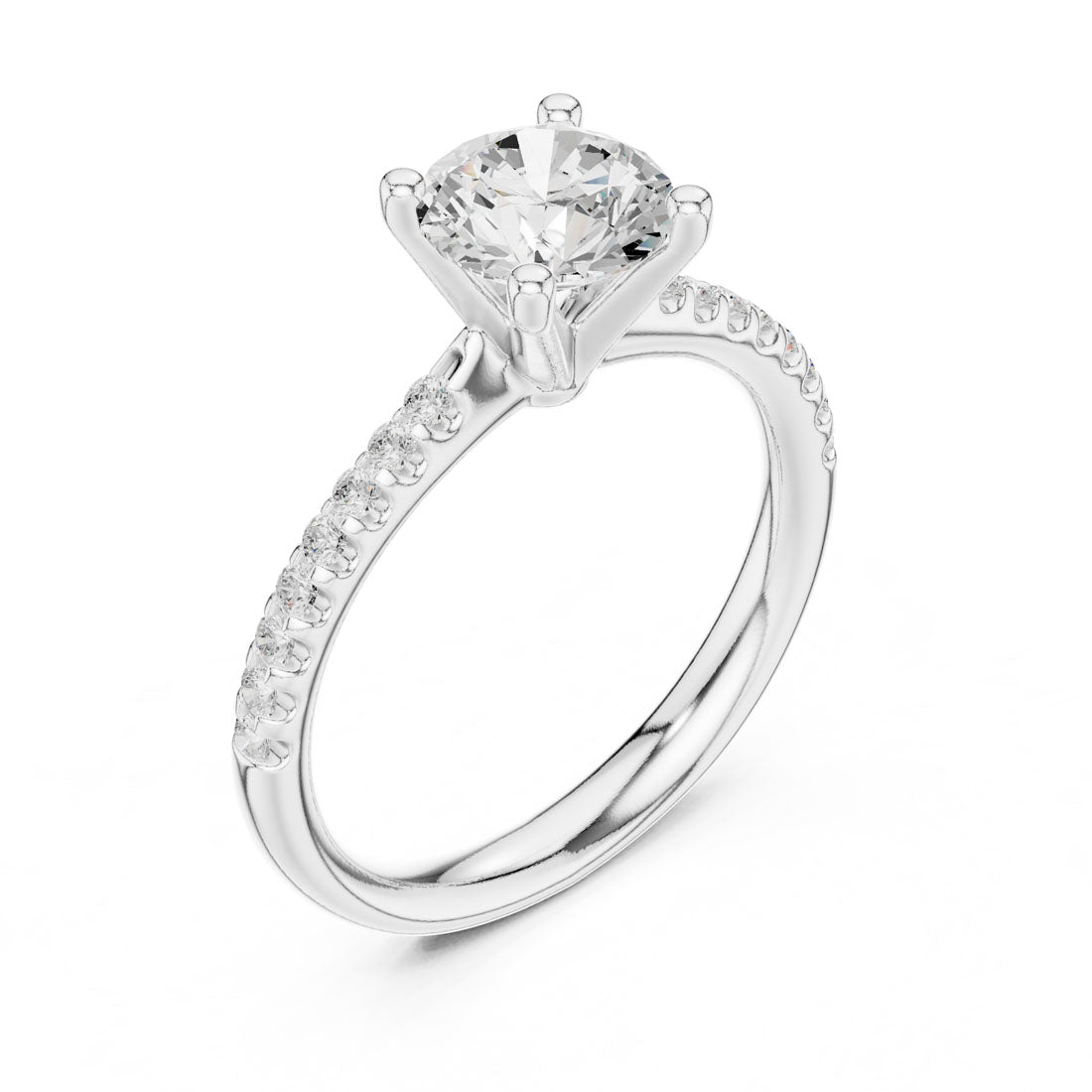 1.37 Ct. Round Diamond Solitaire with Pave accent Band (DDLR-628) 6