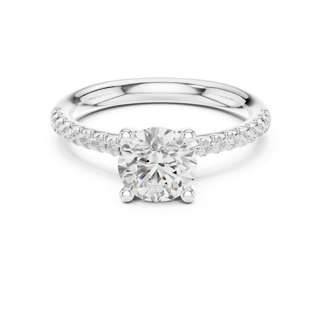 1.37 Ct. Round Diamond Solitaire with Pave accent Band (DDLR-628) 5