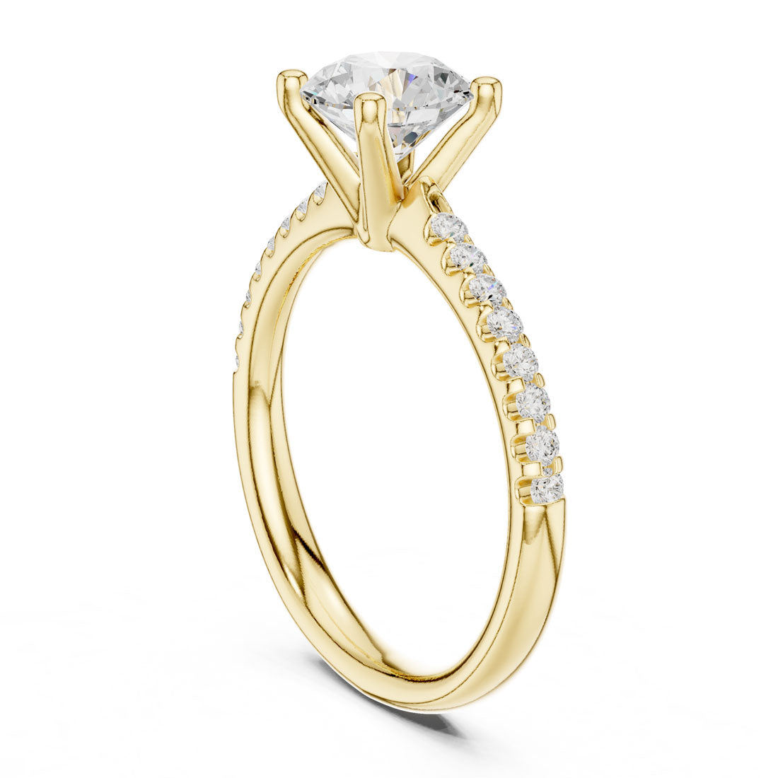 1.37 Ct. Round Diamond Solitaire with Pave accent Band (DDLR-628) 3