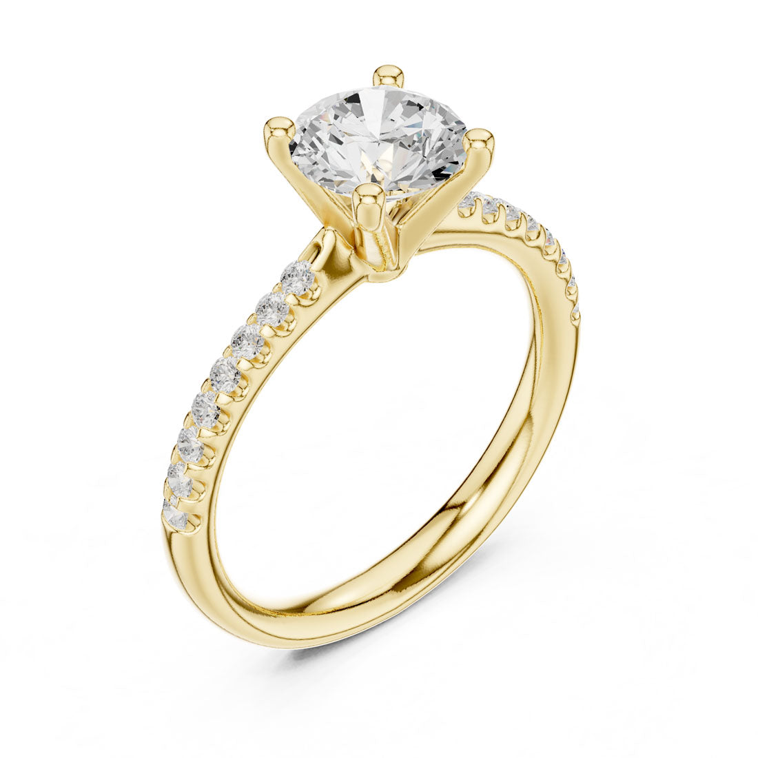 1.37 Ct. Round Diamond Solitaire with Pave accent Band (DDLR-628)