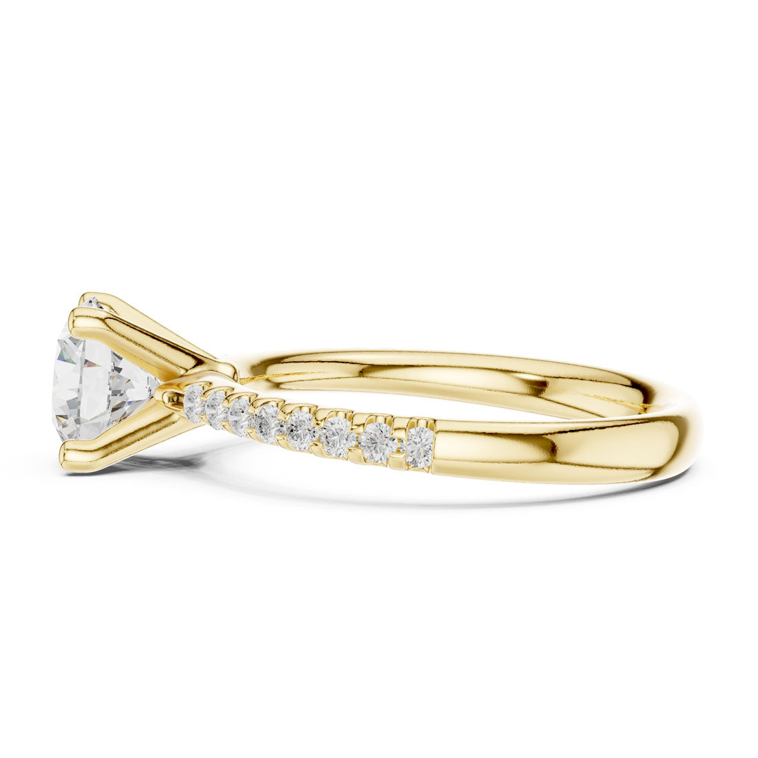 1.37 Ct. Round Diamond Solitaire with Pave accent Band (DDLR-628) 4