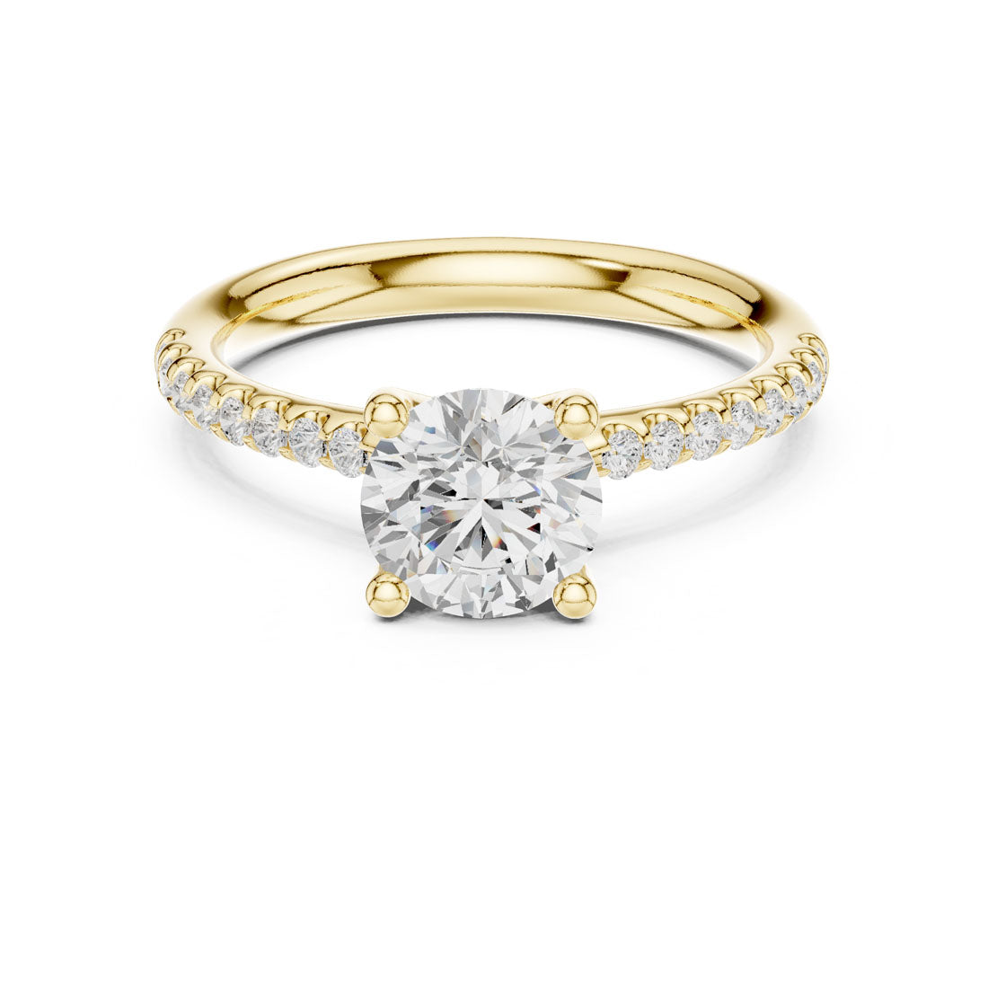 1.37 Ct. Round Diamond Solitaire with Pave accent Band (DDLR-628)