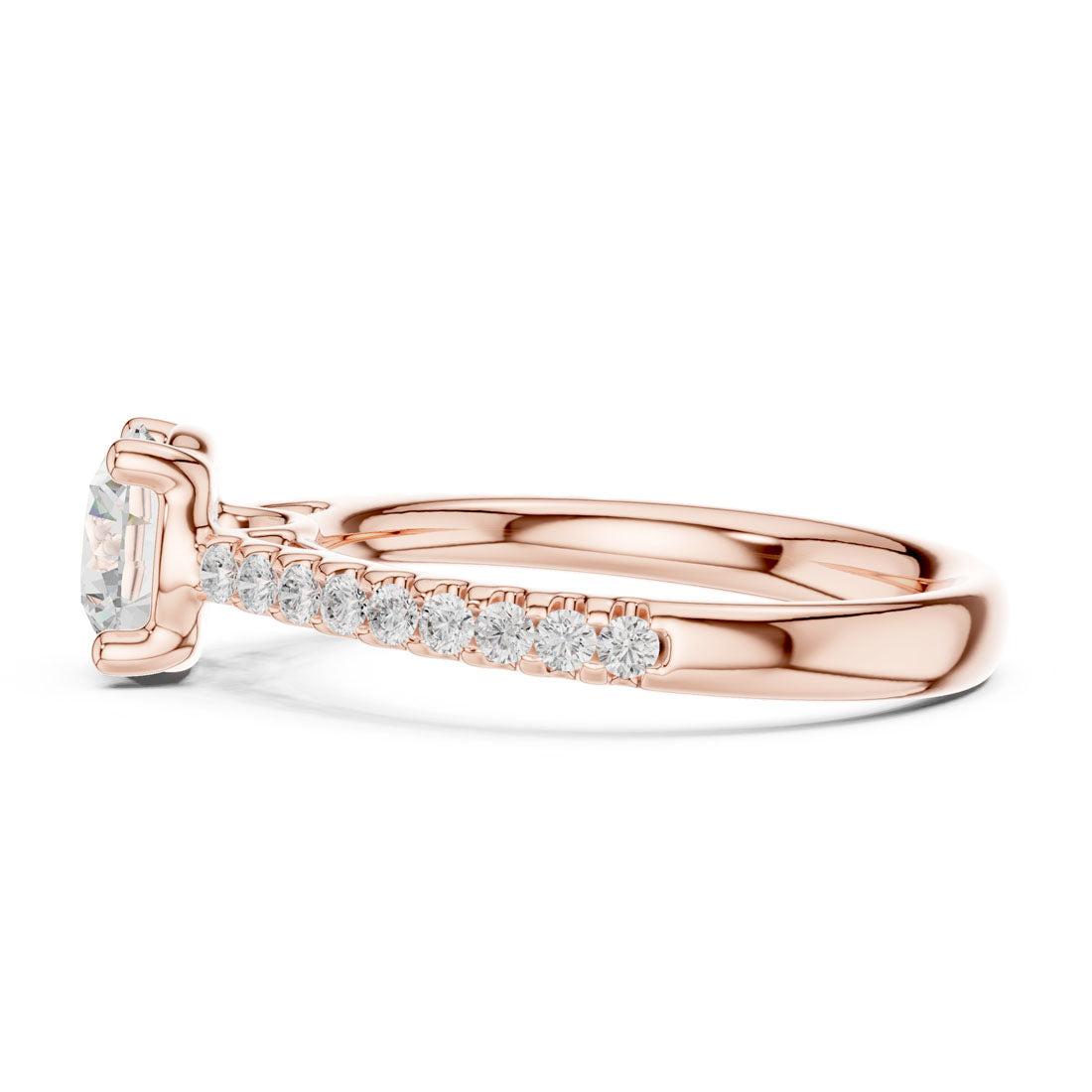 1.29 Ct. Round Diamond Solitaire with Pave Accented Band (DDLR-631) 12