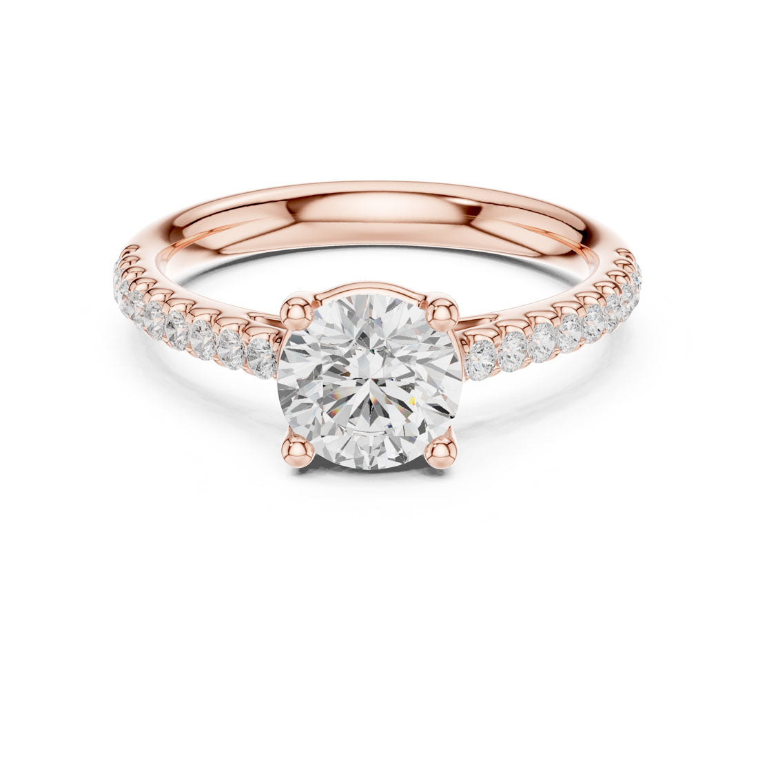 1.29 Ct. Round Diamond Solitaire with Pave Accented Band (DDLR-631) 7