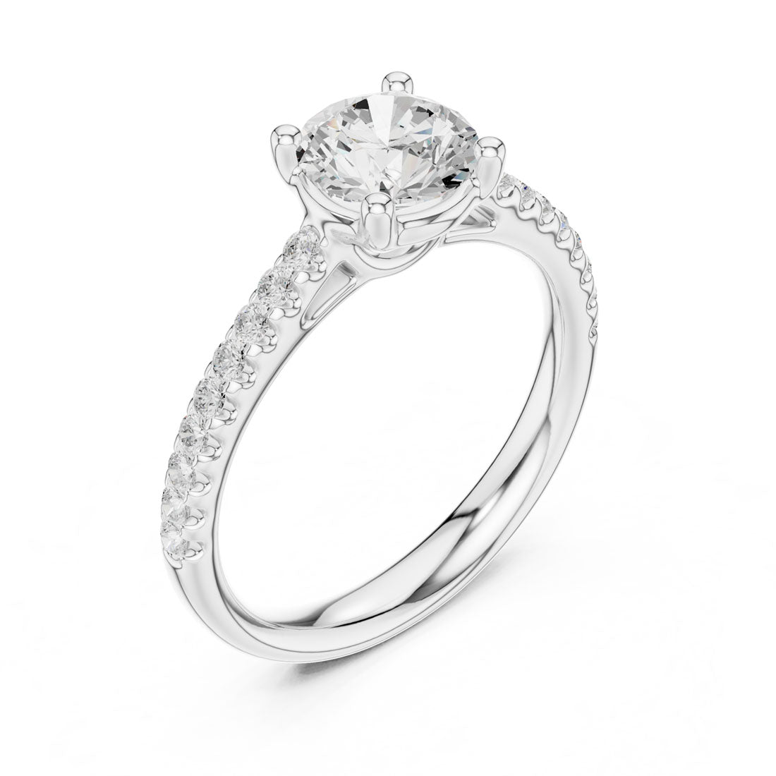 1.29 Ct. Round Diamond Solitaire with Pave Accented Band (DDLR-631) 6