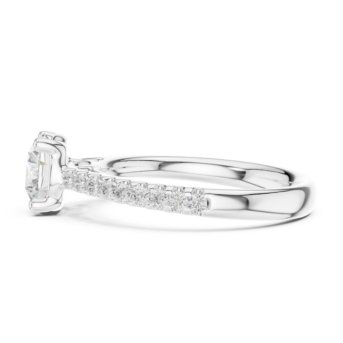 1.29 Ct. Round Diamond Solitaire with Pave Accented Band (DDLR-631) 11