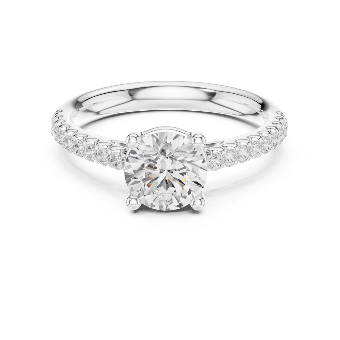 1.29 Ct. Round Diamond Solitaire with Pave Accented Band (DDLR-631) 5