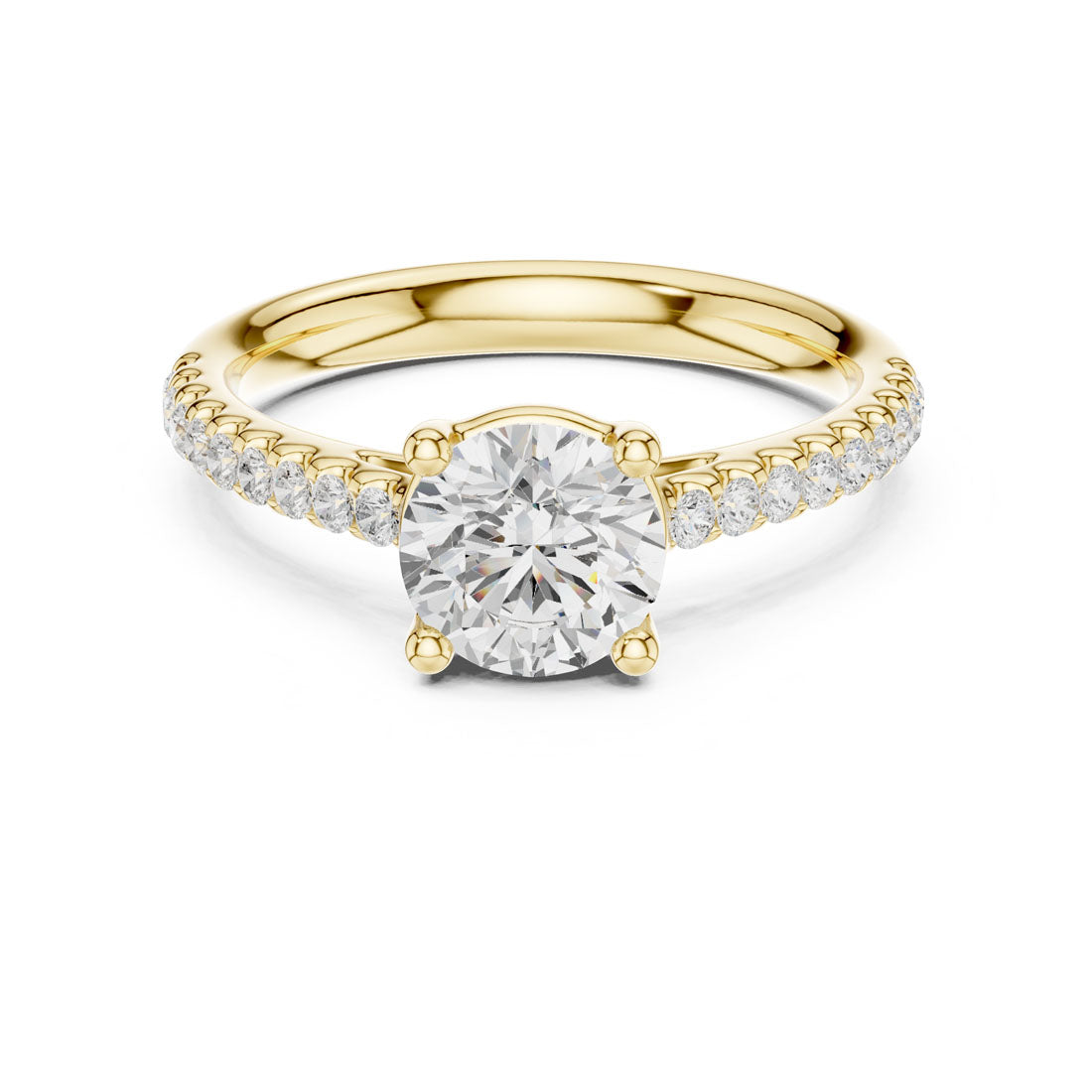 1.29 Ct. Round Diamond Solitaire with Pave Accented Band (DDLR-631)