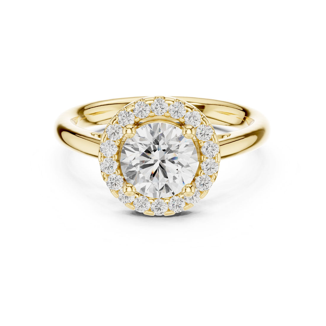 1.22 Ct. Round Diamond Halo Solitaire with Polished Band (DDLR-632) 5