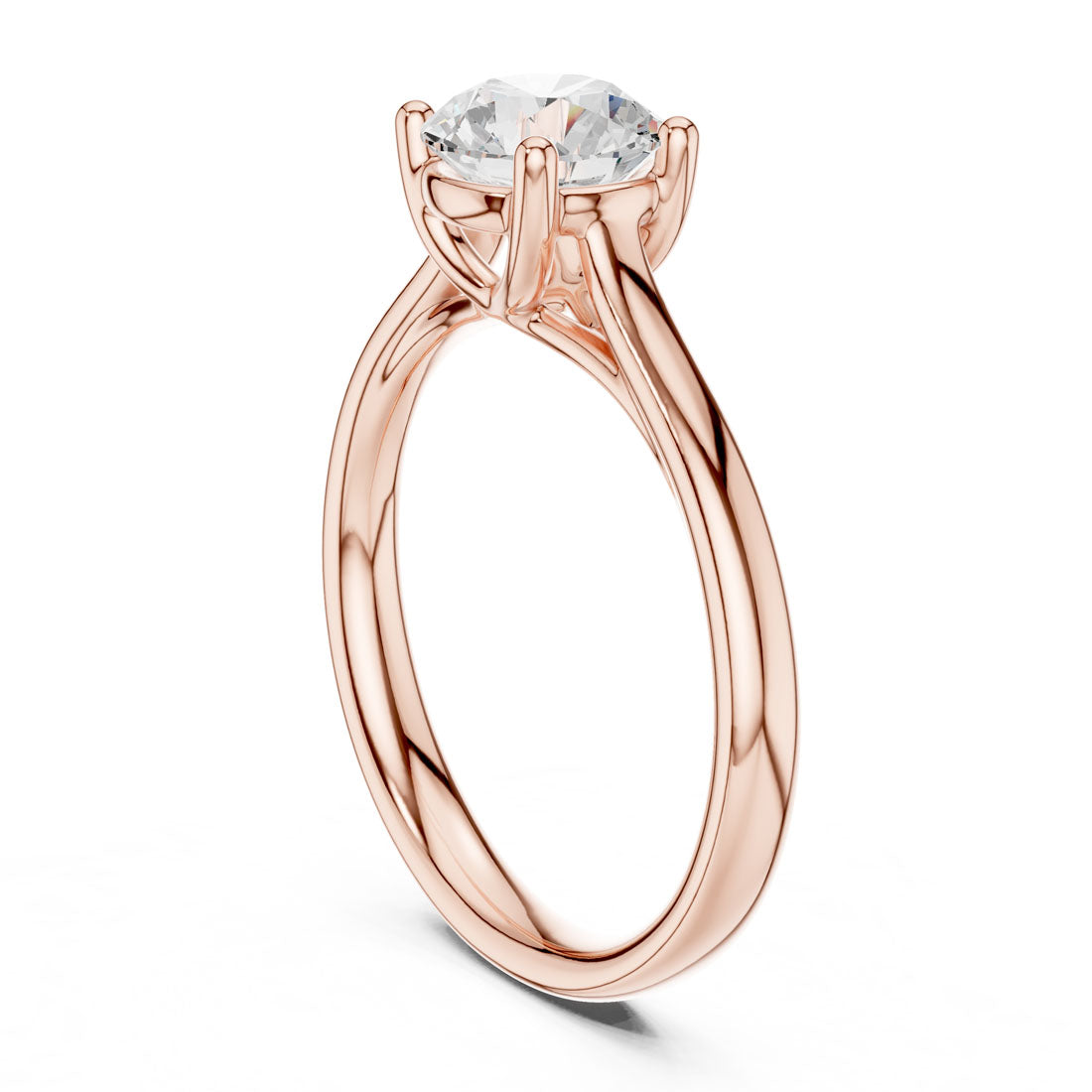 1.10 Ct. Round Diamond Solitaire with Sculpted Tapered Band (DDLR-633) 8